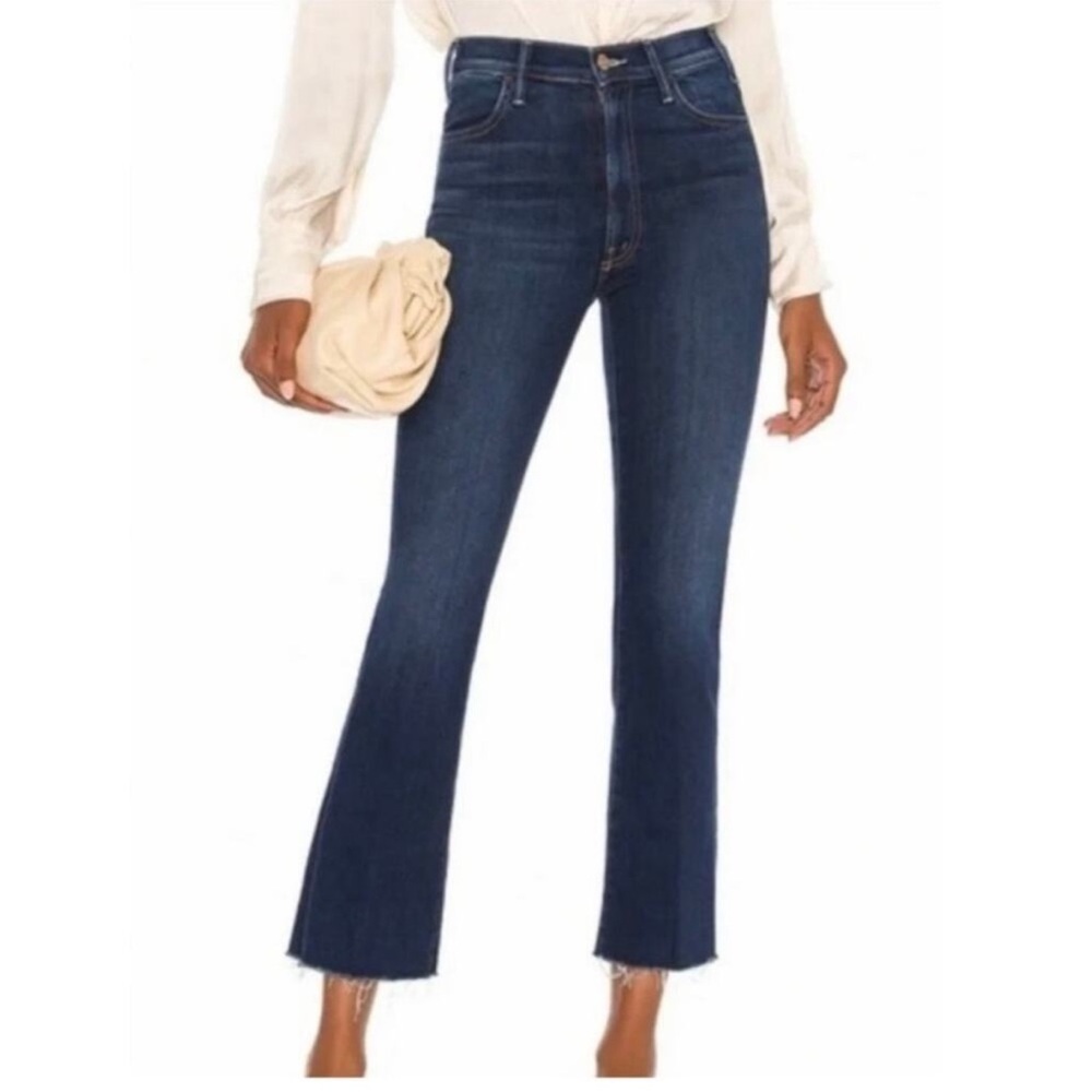 MOTHER High-Rise Dark Blue Flare Jeans